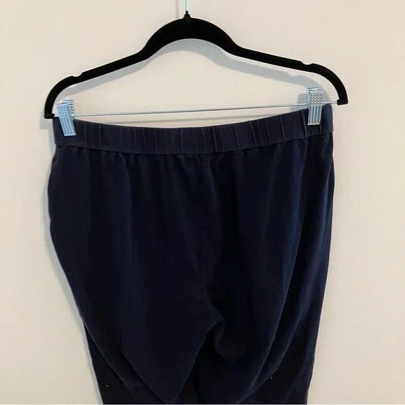 Eileen Fisher Organic Cotton Jersey Cuffed Pants in Navy Blue Medium - Picture 6 of 12